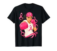 Latina Fight Breast Cancer Pink Ribbon Boxer Value Graphic T-Shirt