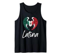 Latina Mexican Flag Heart with Angel Wings Tank Top
