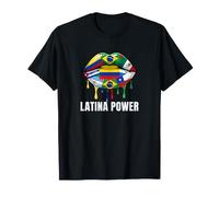 Latina Power Flag Lips Hispanic Heritage Latin America T-Shirt