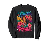Latina Power Woman Flowers Empowerment Sweatshirt