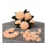 LatinaFlorista 100pcs Handmade Camellia Flower Petal Semi- Finished Products for Bouquet Making, Premade Bulk Loose Petals to Reduce Repetitive Work & Improve Efficiency(Need Assembly)