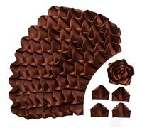 LatinaFlorista Bulk Value Pack: 300 Count Pre-Made Satin Ribbon Petals. The Convenient & Budget-Friendly Solution for Crafting DIY Everlasting Rose Bouquets for All Events. (300 Pcs Brown)