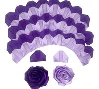 LatinaFlorista Simplify Your DIY Projects! 200Pcs Half-Finished Satin Rose Petals. an Economical & Time-Saving Choice for Creating Eternal Flowers for Wedding Decorations (Purple Series 100+100)