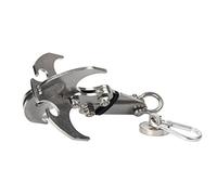 Latinaric Stainless Steel Gravity Hook Folding Grappling Hook Survival Claw Carabiner with Magnetic Iron for Camping Climbing Hiking Load 300 KG
