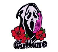 LATINDAY Scream Ghost Face Enamel Pin Call Me Brooch Halloween Lapel Pins Horror Movie Badge Halloween Spooky Fashion Jewelry Cartoon Enamel Pin for Clothes Bags Hat Denim Jewelry Accessories, Alloy
