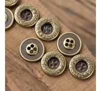 Lationday 20pcs 11.5/15/20mm Vintage Bronze, Silver 4-Hole Buttons, Rustic Sewing Decor for Shirts, Suits, Stylish Crafting Essentials