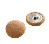 Lationday 20PCS Black Fabric Covered Buttons, Round Sewing Buttons for DIY Crafts, Ideal for Coats, Sweaters, and Garment Projects (28mm, Khaki)