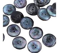 Lationday 20pcs Iridescent Flower Pattern Decorative Resin Buttons, 2-Hole Craft Buttons for Shirts, Sweaters, Dresses, Cute Sewing Supplies in 4 Color Options (black, 20mm-20pcs)