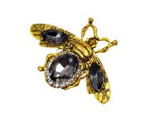 Lationday 2pcs Bee Decorative Button Covers, Retro Bronze Diamond Shirt Buckle, No Sew Cufflinks for Suit, Shirt, Tuxedo, DIY Clothing Accessories (Transparent gray, 35 * 46mm)