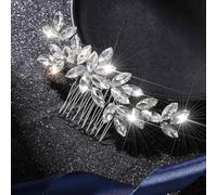 Latious Crystal Bride Wedding Hair Comb Silver Rhinestone Bridal Hair Clip Sparkly Hair Piece Gem Hair Accessories for Women and Girls (Silver)
