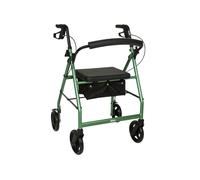 Latitude Healthcare Mobility Walker Rollator with Seat - Drive R8 - Height Adjustable Handles & Bag - Green