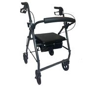 Latitude Healthcare Pacer Wheeled Walker Rollator, Aluminium Frame, Height Adjustable Handles, 7 kg, Grey or BlackBerry (Grey)