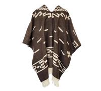 LATITUDE ZERO Alpaca Wool Poncho -Serape | Warm & Soft Clint Eastwood poncho| cowboy - Western - Style, Brown, One Size