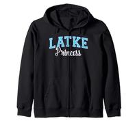 Latke Princess Funny Jewish Food Varisty Letters Zip Hoodie
