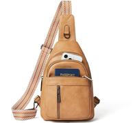 LATMAP 7L Crossbody Bags for Women,Sling Bag Women PU Leather Backpack Small Travel Chest Bag Purse Waterproof Anti Theft Fanny Pack for Hiking Shopping