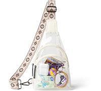 LATMAP Clear Bags Stadium Approved Crossbody Fanny Pack Sling Bag Backpack Purses for Women Men for Stadium Events Unisex White
