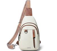 LATMAP cross body bag women Men PU Leather Small Sling Bag Anti Theft Fanny Pack crossbody bags Purse Travel Beige