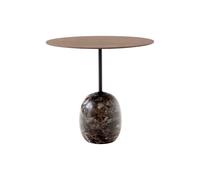 Lato LN9 Coffee Table Oval Lacquered Walnut/Emparador Marble