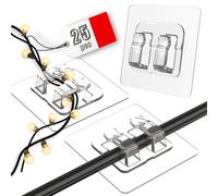 Latoxcaa 25pcs Outdoor Light Hooks, Stick on Cable Clips, Strong Adhesive Hook for Fairy Light Hooks, Indoor Light Clips for Hanging Christmas Lights, Wall Cable, String Lights, Decorations