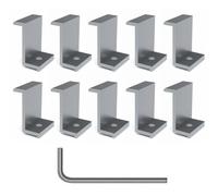 LatoYard 10 Pcs Aluminum PV End Clamps Solar Panels, Mounting Brackets 30mm 32mm 35mm 40mm Frames, Includes Wrench