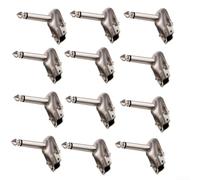 LatoYard 12PCS Right Angle 6.35mm Jack for Instrument Cable Repair Kits Duty Shell for ts TRS Soldering Terminals 34mm
