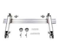 LatoYard 180 Degree Parallel Lateral Opening Hinge Set Cabinet and Wardrobe Doors, Robust Steel Construction with Gentle Closing Mechanism, Silver Finish, 2 Pack