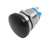 LatoYard 19mm Momentary Self-Reset Mushroom Head Push Button Switch 1NO 3A 250V AC IP65 Waterproof Metal Housing Machine Control