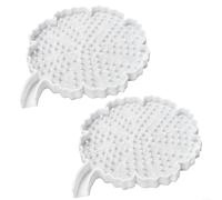 LatoYard 2 Pack Silicone Soap Dish with Drain, Non-Slip Flower Shape Bar Soap Holder for Bathroom Kitchen, White(white)