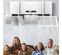 LatoYard 8 Leaf Adjustable Air Conditioner Vent Deflector for Wall Mounted AC Units, No Tools Needed, White 20 x 90 cm ABS Baffle with Multi-Directional Airflow Radiant Heaters Part