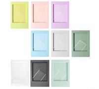 LatoYard 9 Pack for mini Photo Frames for 3 Inch Photos Colorful Plastic Desktop Picture Frames, Compact Vertical Display for Home Office Desk Decor(A)