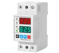LatoYard AC 230V Over Under Voltage Protector Adjustable Current Limiter 40A 63A Dual Display for Auto Recovery Relay