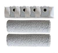 LatoYard Activated Carbon Dust Bags and Washable Mop Roller Brush Kit for Ecovacs for deebot X9 X11 T80s for omni Robot Vacuum Cleaner, 6 Piece Set