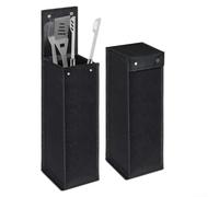 LatoYard BBQ Tools Storage Bag 600D Rip Proof Hanging Pouch for Barbecue Utensils - Garden Grill Holder with Zipper 16x16x51cm