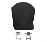 LatoYard Black 210D Oxford Electric Grill Pan Cover 33x22x37 Inch, Windproof BBQ Dust Shield with Side Straps for Patio(420D)