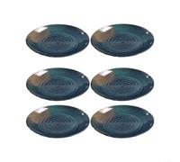 LatoYard Black Melamine Dinner Plates 6 Pack, Concentric Ripple Flat Dishes in 3 Sizes, Shatter Resistant Tableware for Restaurant and Home Cold Dish Serving(27.8cm)
