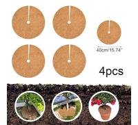 LatoYard Coconut Fiber Liner Discs - 0.6-0.8 cm Thick, & Moisture Barrier for Potted Plants, Garden, Balcony (Pack of 4)