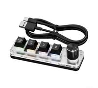 LatoYard Compact AI Coding Keypad Voice Input 118mm(Semi-transparent) | Built-in mic, voice-to-text coding, 4 tactile knobs, Type-C fast link, compact 118mm design