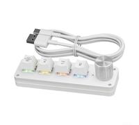 LatoYard Compact AI Coding Keypad Voice Input 118mm(White) | Built-in mic, voice-to-text coding, 4 tactile knobs, Type-C fast link, compact 118mm design