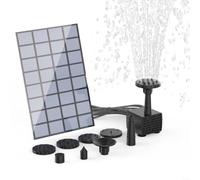LatoYard DIY Solar Fountain Kit with 6 Nozzles, Solar Water Pump for Outdoor Ponds, Bird Baths, Fish Tanks and Gardens