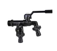LatoYard Freeze Proof Brass Outdoor Faucet for Dual Outlet with | Double Control Garden Tap All-Copper Freeze Resistant with Two Outlets DN15 Black