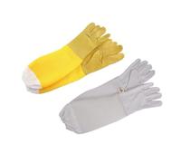 LatoYard Long Mesh Sheepskin Bee Gloves with Air Circulation, Elastic Cuffs Snug for Fit, for Essential Apiary Gear Experienced Keepers