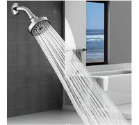 LatoYard Lotus Pod Shower Head 4 Inch, High Pressure Rain Showerhead with Adjustable Flow, Space Saving 10cm Design, Rust ABS