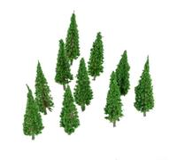 LatoYard Model Trees 50pcs HO OO Scale Diorama Scenery for Train Railways Landscape Architecture Layout Sand Table Decoration Green Plastic Resin 65mm