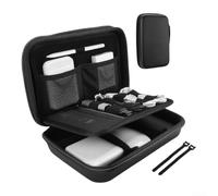 LatoYard Portable Gadget Case 25cm with Zippered Mesh Pocket | Hard EVA shell, shockproof protection, 25x16x6.5cm size, fits chargers, cables, power banks