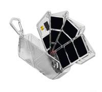 LatoYard Portable Switch 2 Game Card Holder 12 Slots Rotating | Rotating holder design, quick for access to 12 cards, compact 11.5cm size, fits pockets and bags(Transparent)