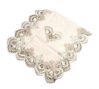 LatoYard Rectangle Tablecloth for Western Tea Table, Embroidered Lace Doily Kitchen Linen Set, Polyester 50x100 cm, Hollow Carved Vintage Style