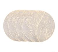 LatoYard Round Table Mat Placemats 38cm Heat Resistant PVC for Dinner Table Decor, 4 Pcs