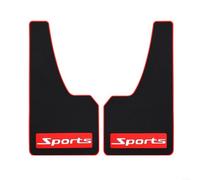 LatoYard Rubber Mud Flaps for Car Front Rear Anti-Collision Guard 0.2 Inch Thick Black Red 4 Pack(Large)