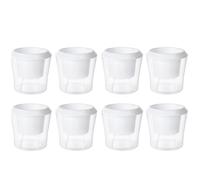 LatoYard Self Priming Flower Pots with Clear Outer Shell, for Plastic Wicking Ivy and Orchids, Reduces Overwatering Risk, White and Clear, 6 Pack