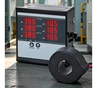 LatoYard Three-for Phase Digital Ammeter 220V, Includes 3 Current Mutual
